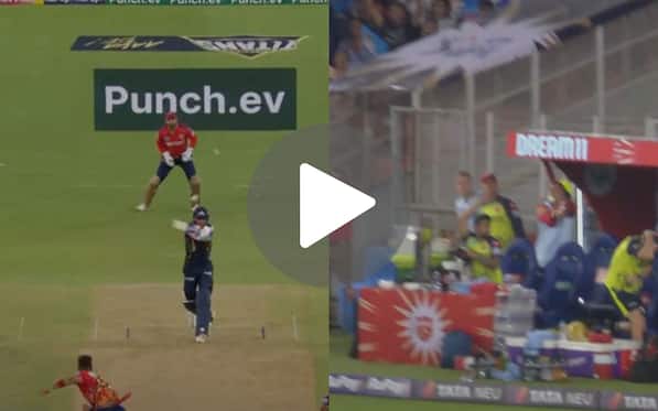 [Watch] Rahul Chahar Takes ‘Perfect Dugout Catch’ As Gill Punishes Harshal For Effortless Six
